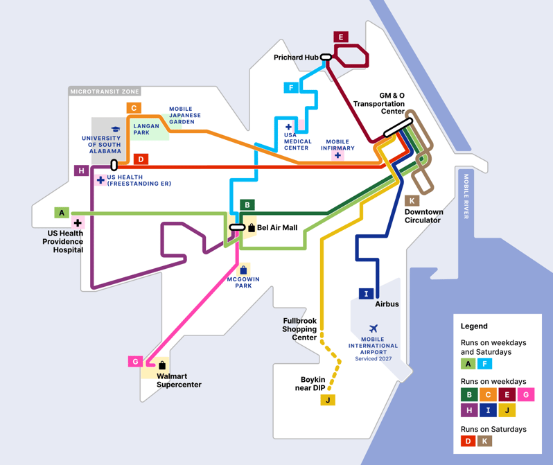 Second Line Transit Network Map with Bus Lines